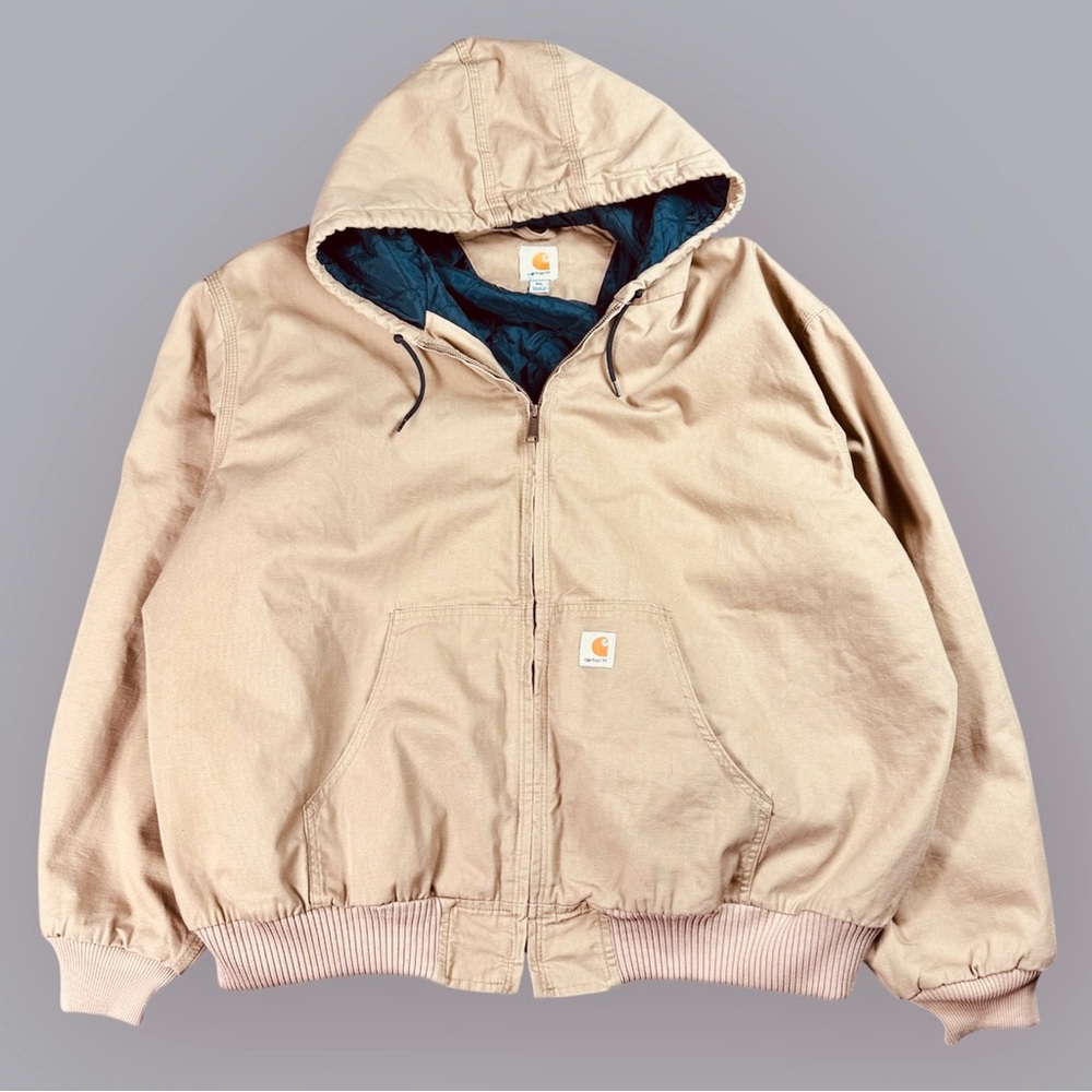 Carhartt Brown Full Zip Quilted Hooded Jacket RN #14806 Made In Mexico Men’s 4XL